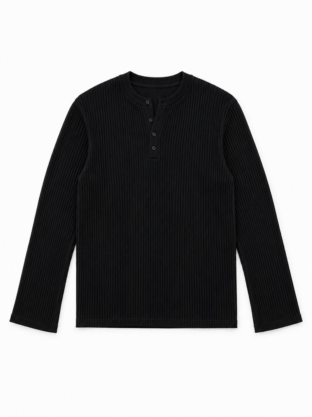 Henley Full sleeve Black # - View 1