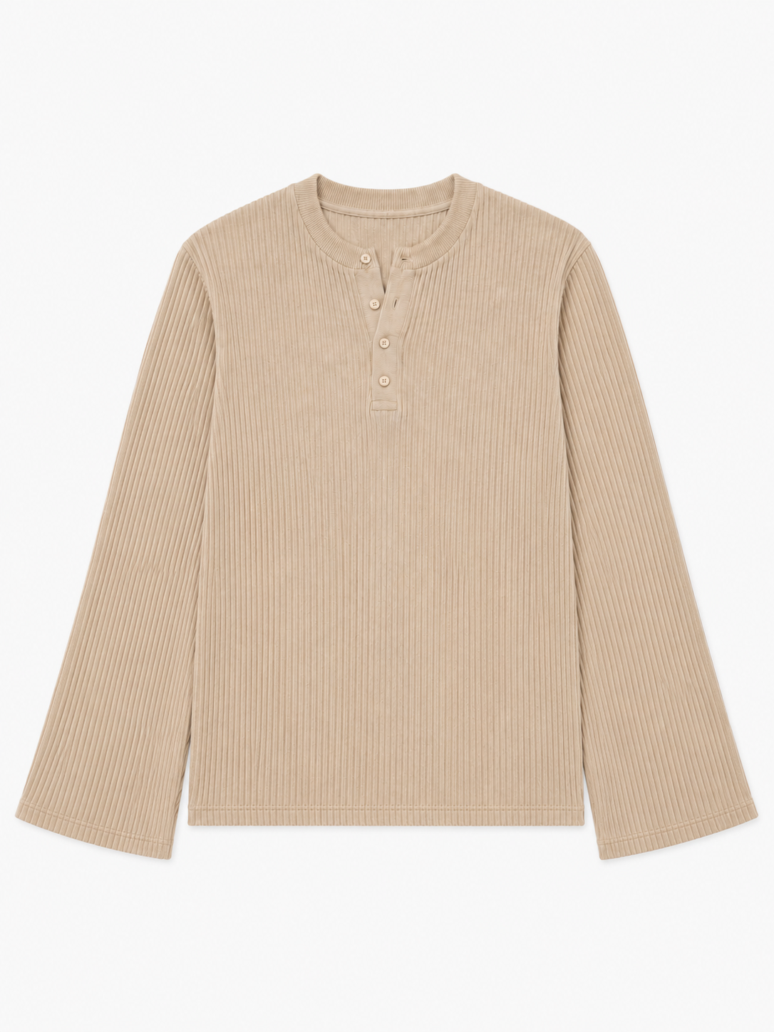 Henley Full sleeves oat meal - View 1