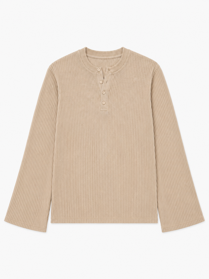 Henley Full sleeves oat meal