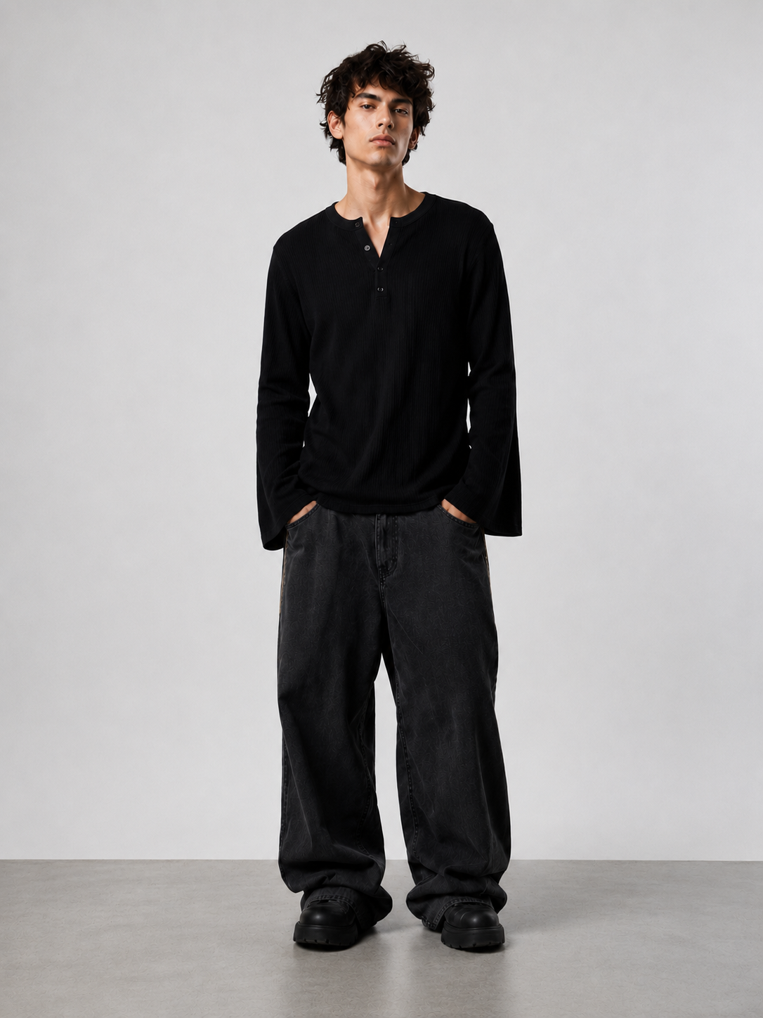 Henley Full sleeve Black # - View 6