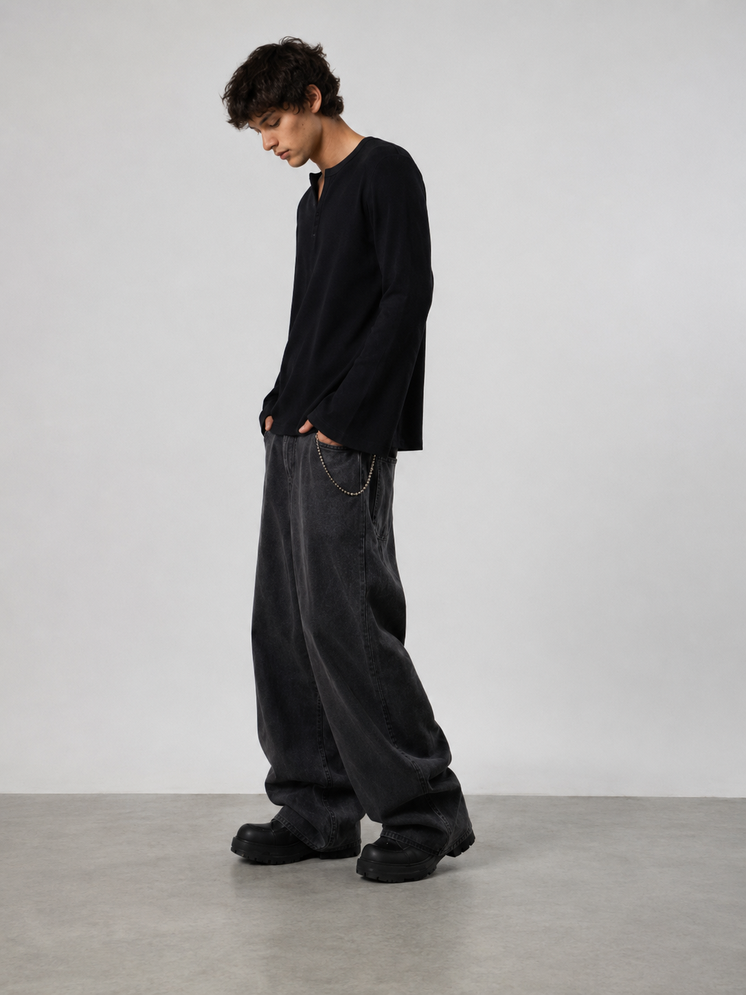 Henley Full sleeve Black # - View 4