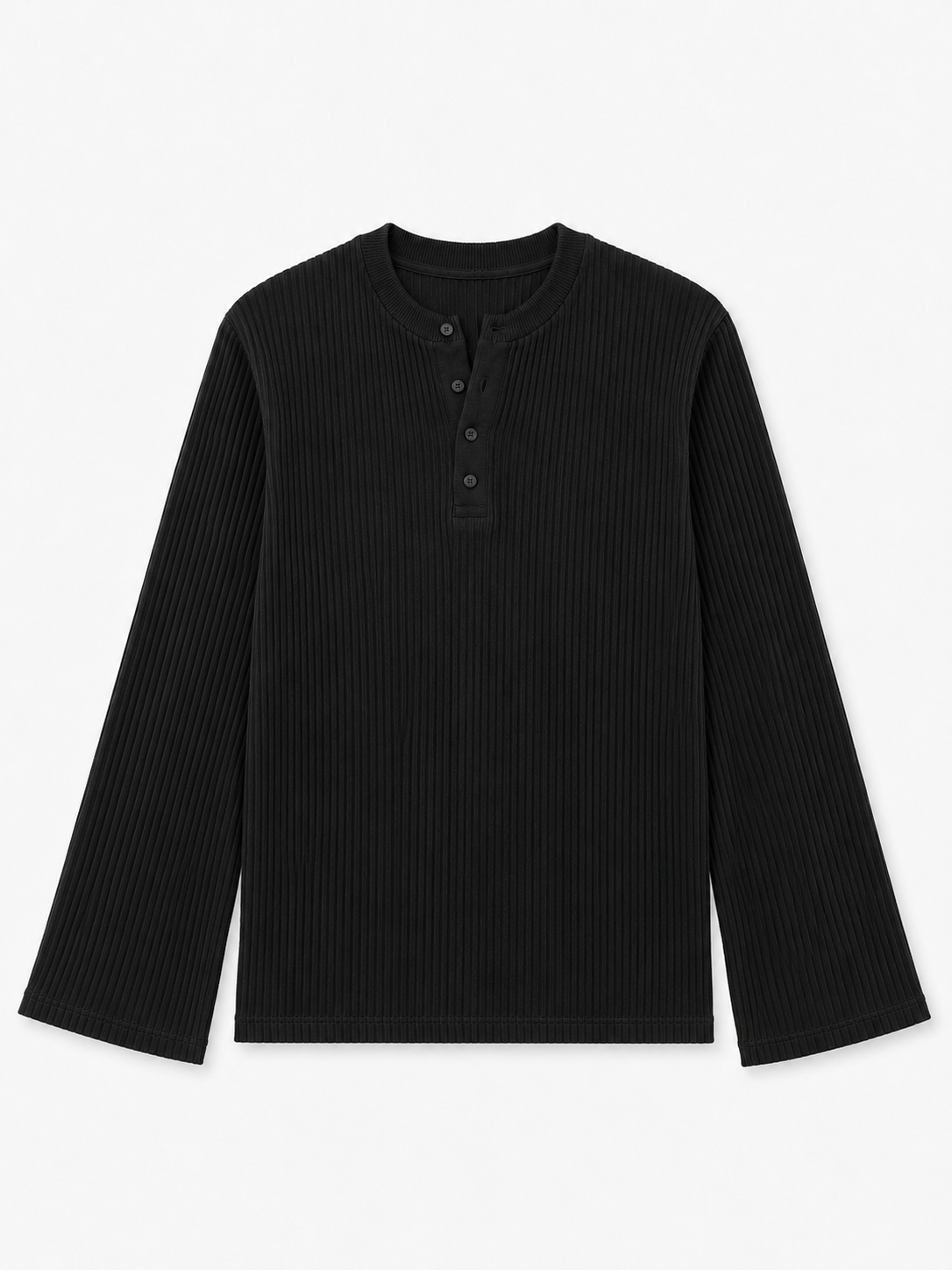 Henley Full sleeve Black # - View 1