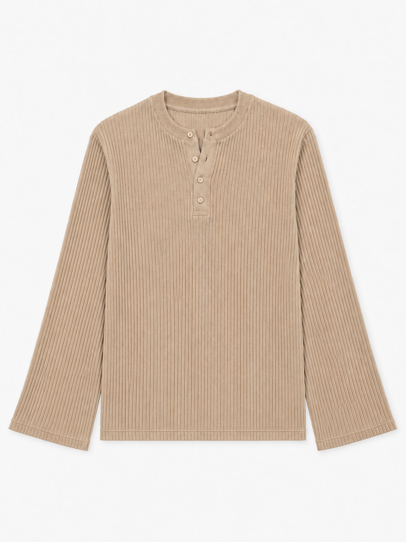 Henley Full Sleeve #Sepia beige
